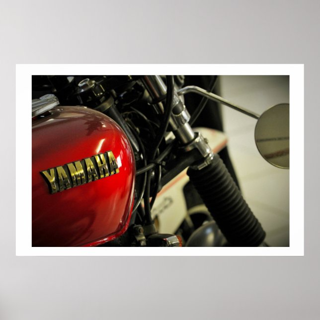 Poster av Yamaha Red Golden Motorcycle (Framsidan)