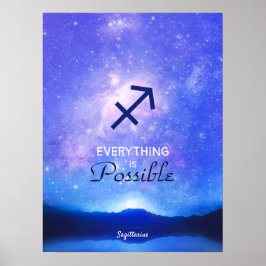 Poster av Zodiac Sign Sagittarius Dreamy Himlar Qu