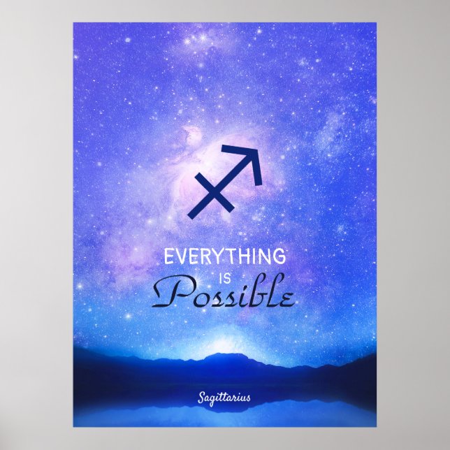 Poster av Zodiac Sign Sagittarius Dreamy Himlar Qu (Framsidan)