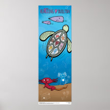 Poster - Axolotls under havet - Buellton.Art