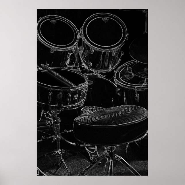 Poster B/W Drumset 1 (Framsidan)