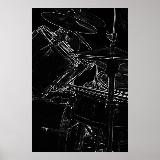 Poster B/W Drumset 2 (Framsidan)