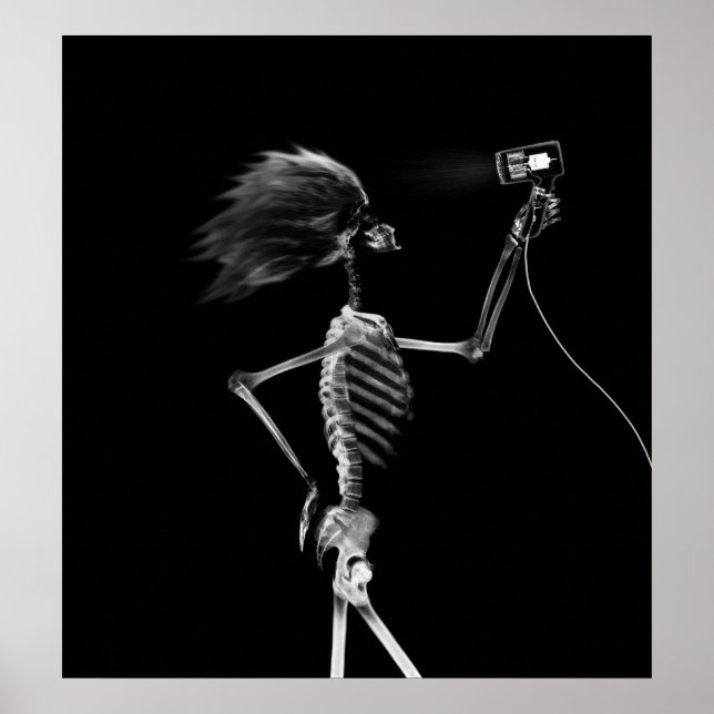 POSTER - B&W FÖR X-RAY SKELETON HAIR-STYLING (Framsidan)