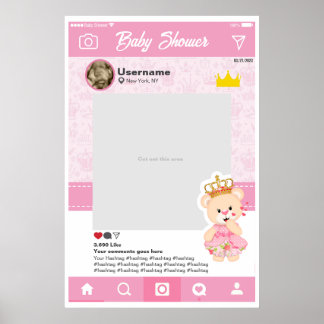 Póster Baby Shower Instagram Anpassningsbar Selfie Poster