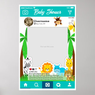 Póster Baby Shower Instagram Anpassningsbar Selfie Poster