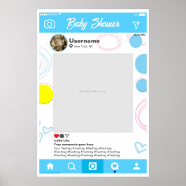 Póster Baby Shower Instagram Anpassningsbar Selfie Poster
