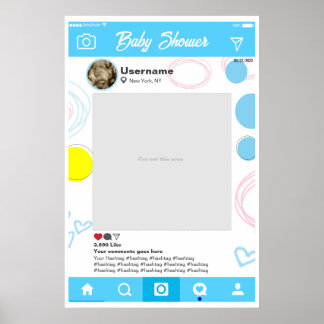 Póster Baby Shower Instagram Anpassningsbar Selfie Poster