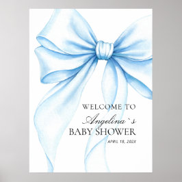 Poster Baby shower med delikat rosett.