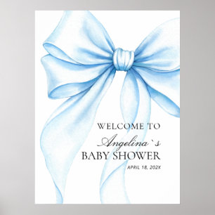 Poster Baby shower med delikat rosett.