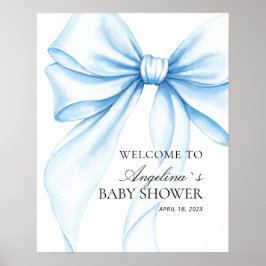 Poster Baby shower med delikat rosett.