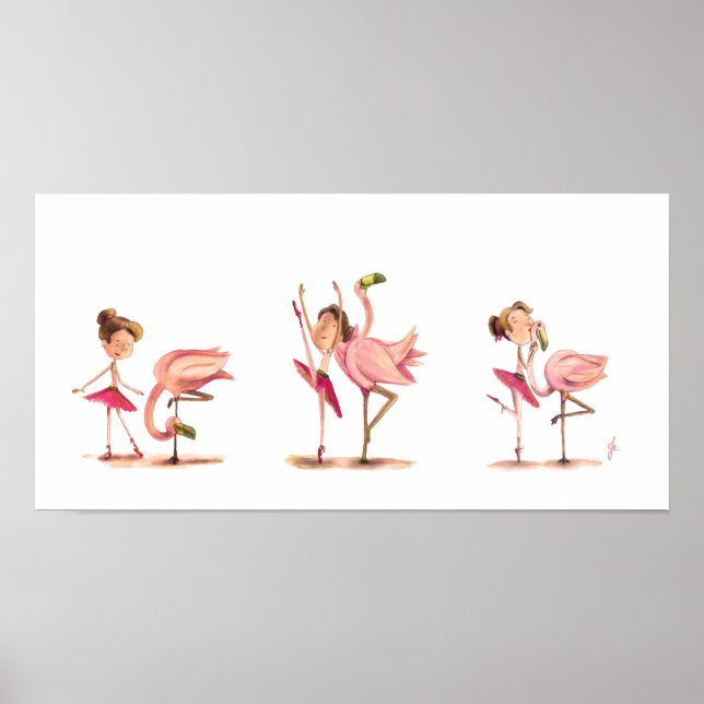 Poster bailarina e flamingo (Framsidan)
