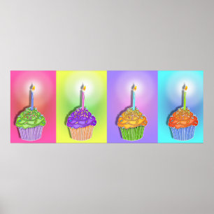 Poster, Banners - Muffinsar från födelsedagen Poster