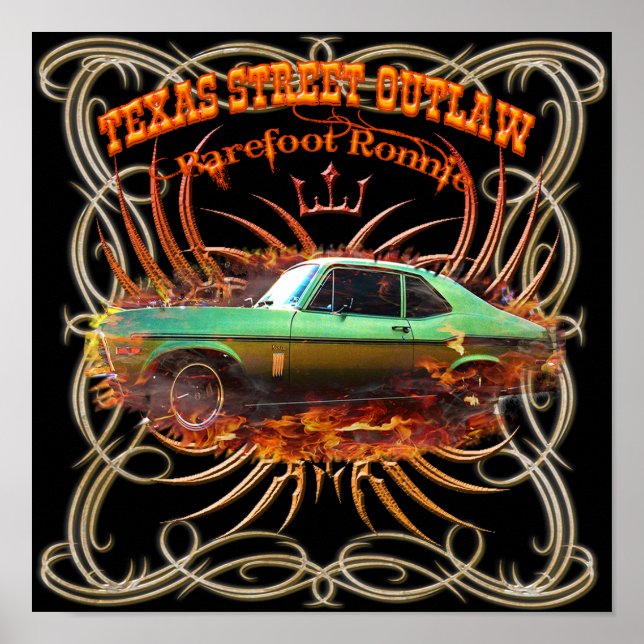 Poster "Barefoot Ronnie" 71 Grönt Yenko Nova (Framsidan)