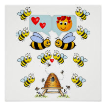 poster barn med vit gult