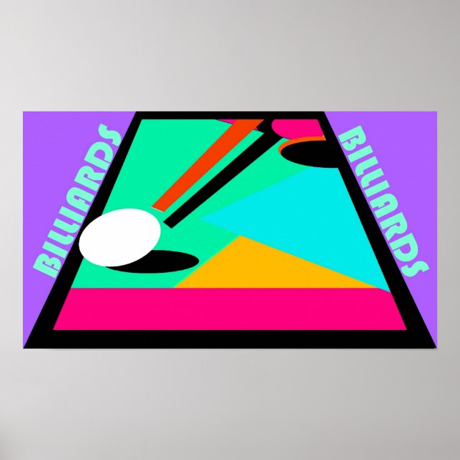 POSTER ~ BASSÄNG ~ BILLIARARES IN ABSTRAKT ~ CUE B (Framsidan)