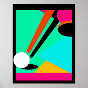 POSTER ~ BASSÄNG ~ BILLIARARES IN ABSTRAKT ~ CUE B