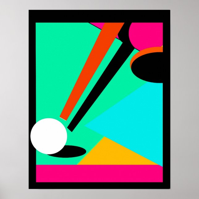 POSTER ~ BASSÄNG ~ BILLIARARES IN ABSTRAKT ~ CUE B (Framsidan)