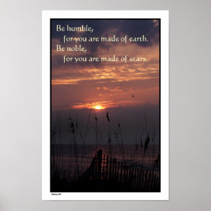 Poster "Be Noble" för persikosoluppgång