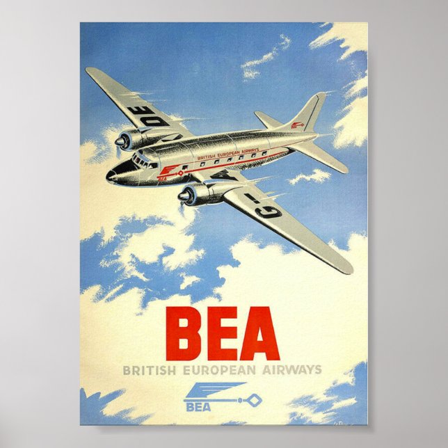 POSTER BEA Retro Vintage resor Skriv ut (Framsidan)
