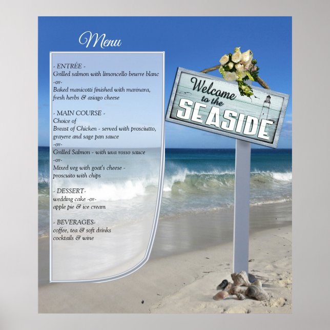 Poster Beach Wedding Menu (Framsidan)