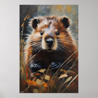 Poster | Beaver | OLJEMÅLNING STIL