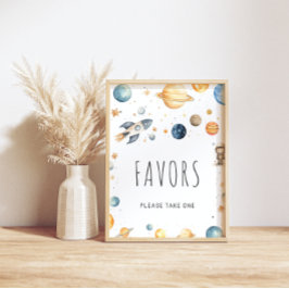 Poster Bebisdusch för vattenfärg Rymden-favoriter