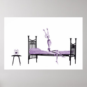 Poster - Bedtime X-Ray Skeletons Lila