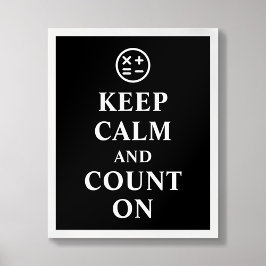 Poster behålla Lugn och antal på typografimatemati