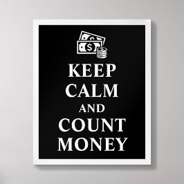 Poster behålla Lugn- och Count Money Typography