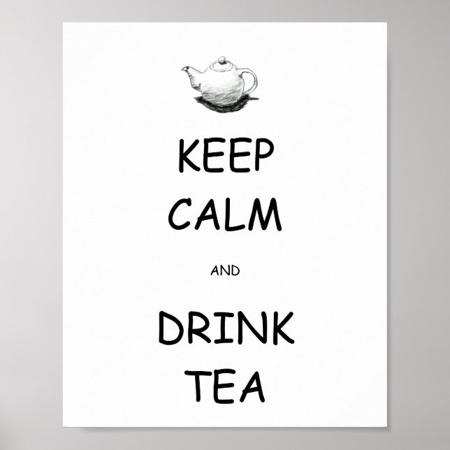 Poster behålla Lugn och Drink Tea (Framsidan)