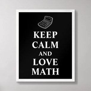 Poster behålla Lugn och Kärlek Math Typography