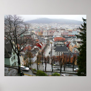 Poster, Bergen från Skansen Poster