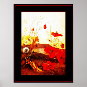 Poster Berömd Artists 'Poppies'-olja på arbetsyta