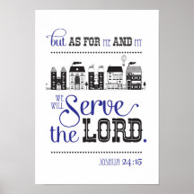 Poster Bible Scripture Me och House Joshua 24