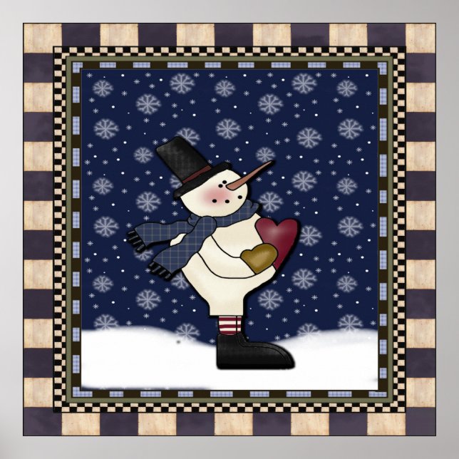 Poster - Big Heart Snögubbe (Framsidan)