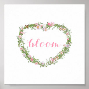 Poster/Bild - Blommigt Heart Bloom Poster