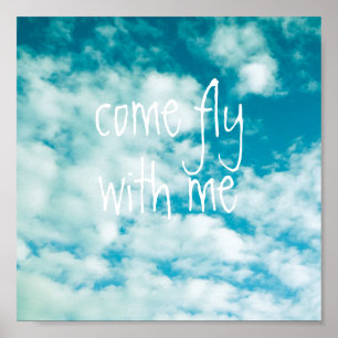 poster blå himmel naturfoto med text