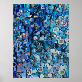 Poster: Blå spelkomponenter Poster