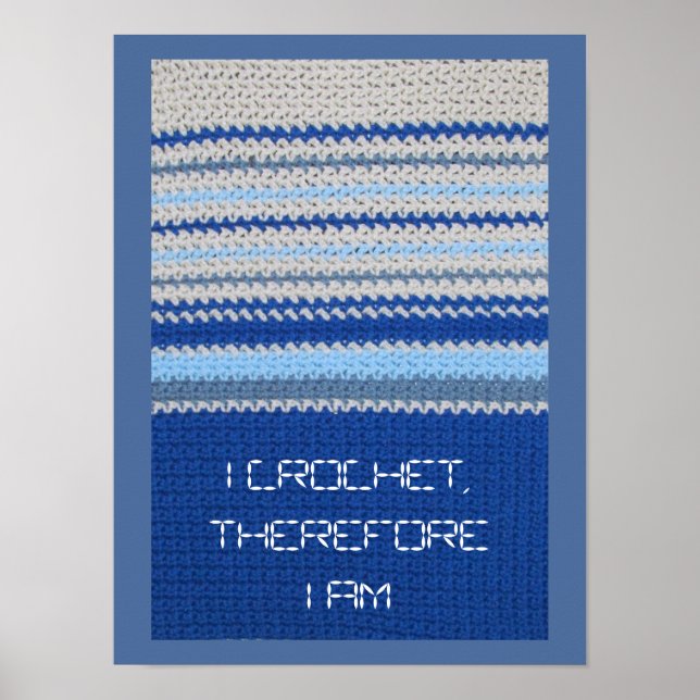 Poster - blått Rand i Crochet (Framsidan)