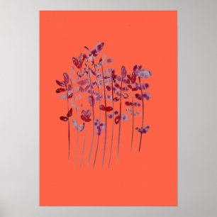 Poster blomma teckning