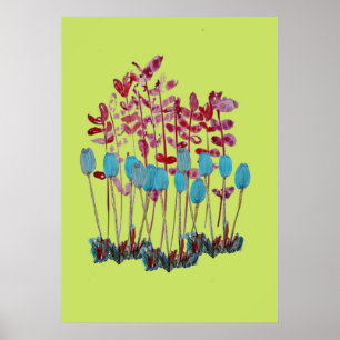 Poster blomma teckning