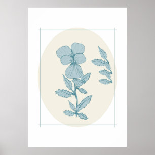 Poster blomma teckning
