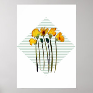 Poster blomma teckning