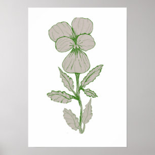 Poster blomma teckning