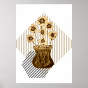 Poster blomma teckning