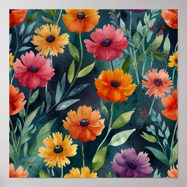 Poster Blommigt av elegant  (Framsidan)