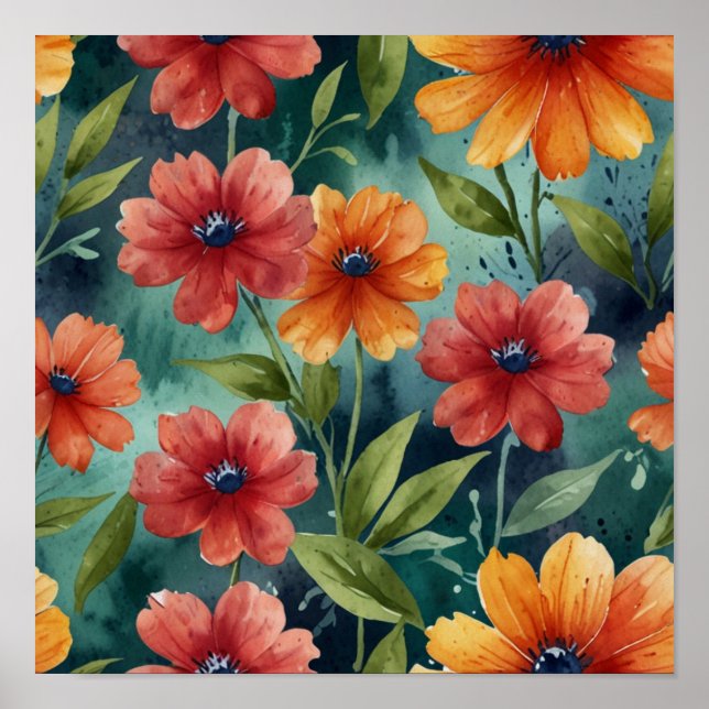 Poster Blommigt av elegant  (Framsidan)