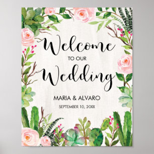 Poster Blommigt för välkomstsignering för Fiesta B