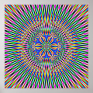 Poster Blommigt Motif i Färg
