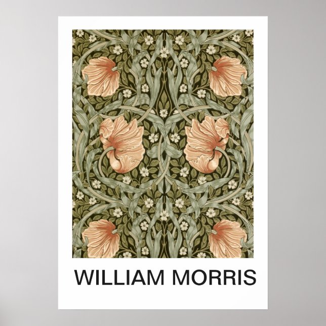 Poster - Blommigten William Morris Peach (Framsidan)